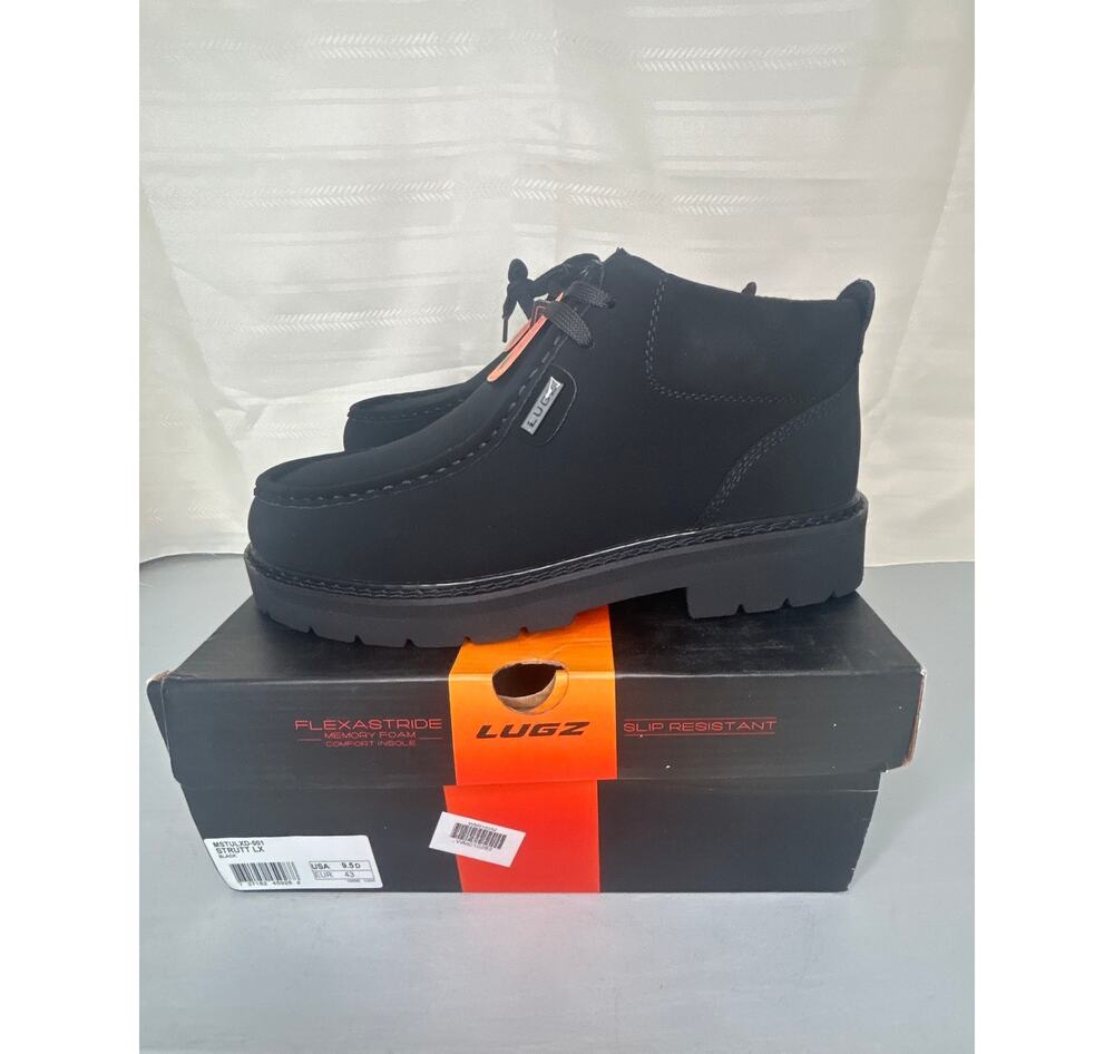 Lugz Strutt LX Men's Moc Toe Chukka Boot Black Size 9.5 D Water Resistant